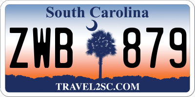 SC license plate ZWB879