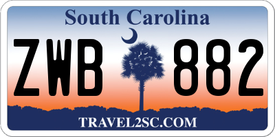SC license plate ZWB882