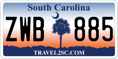 SC license plate ZWB885