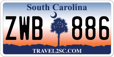 SC license plate ZWB886