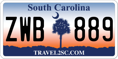 SC license plate ZWB889