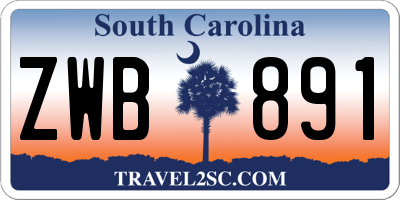 SC license plate ZWB891