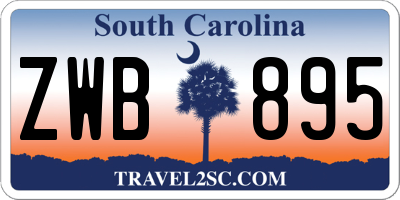 SC license plate ZWB895