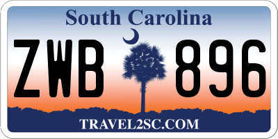 SC license plate ZWB896