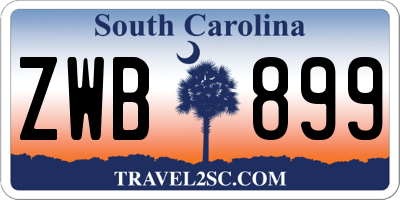 SC license plate ZWB899