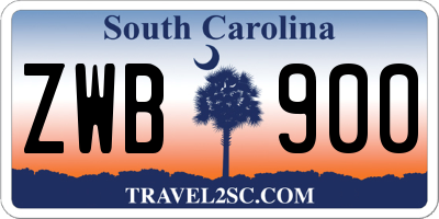 SC license plate ZWB900