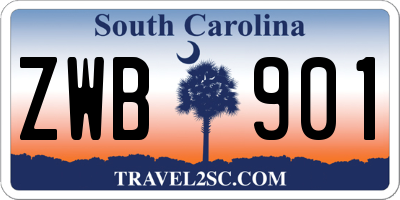 SC license plate ZWB901