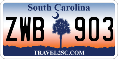 SC license plate ZWB903