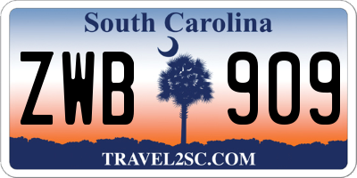 SC license plate ZWB909