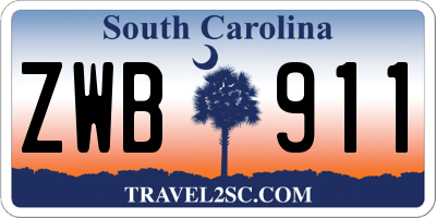 SC license plate ZWB911