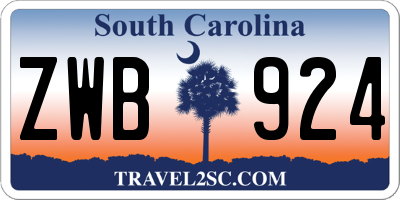 SC license plate ZWB924