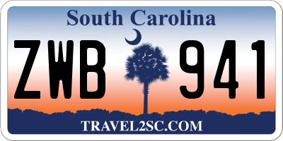 SC license plate ZWB941