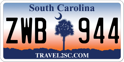 SC license plate ZWB944