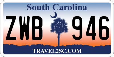 SC license plate ZWB946