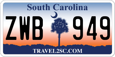 SC license plate ZWB949