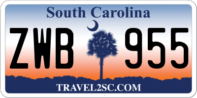 SC license plate ZWB955