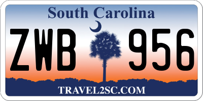 SC license plate ZWB956