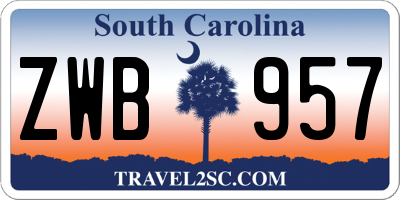 SC license plate ZWB957