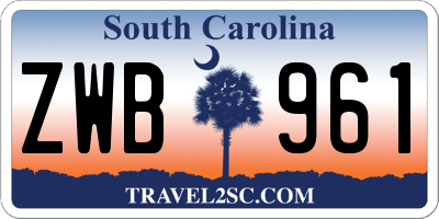 SC license plate ZWB961