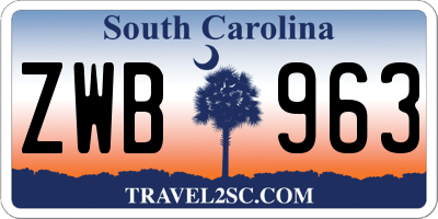 SC license plate ZWB963
