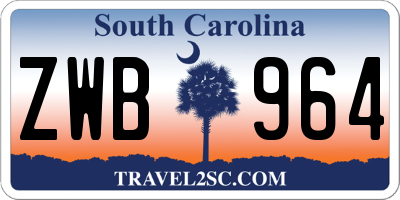 SC license plate ZWB964