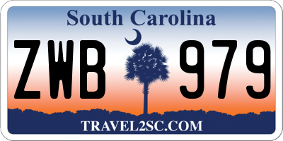 SC license plate ZWB979