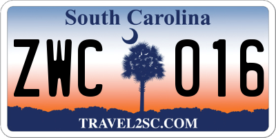 SC license plate ZWC016