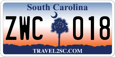 SC license plate ZWC018
