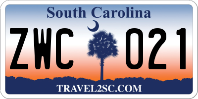 SC license plate ZWC021
