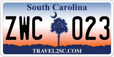 SC license plate ZWC023
