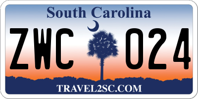 SC license plate ZWC024