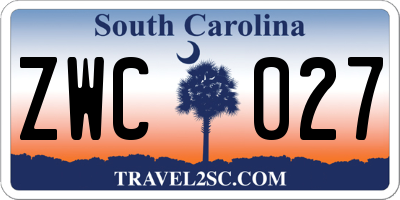 SC license plate ZWC027