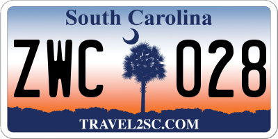 SC license plate ZWC028