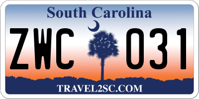 SC license plate ZWC031