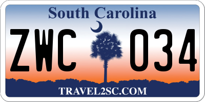 SC license plate ZWC034