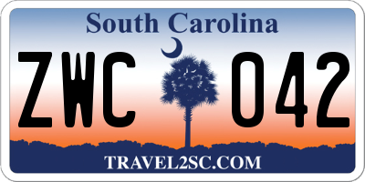 SC license plate ZWC042