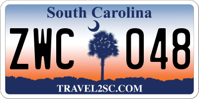 SC license plate ZWC048