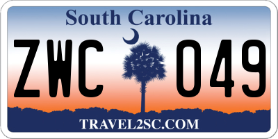 SC license plate ZWC049