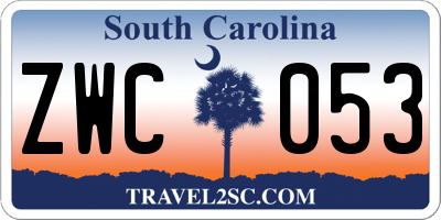 SC license plate ZWC053