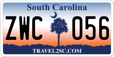 SC license plate ZWC056