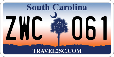 SC license plate ZWC061