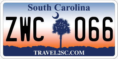 SC license plate ZWC066