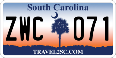 SC license plate ZWC071