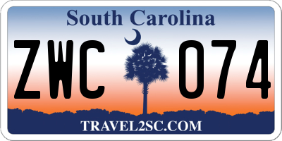 SC license plate ZWC074