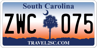 SC license plate ZWC075