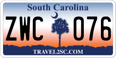 SC license plate ZWC076