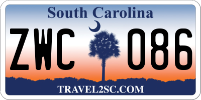 SC license plate ZWC086