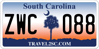 SC license plate ZWC088