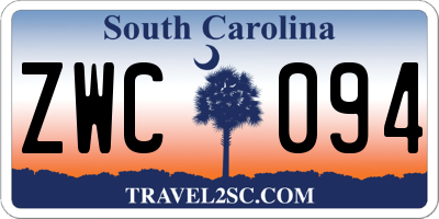 SC license plate ZWC094