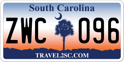 SC license plate ZWC096